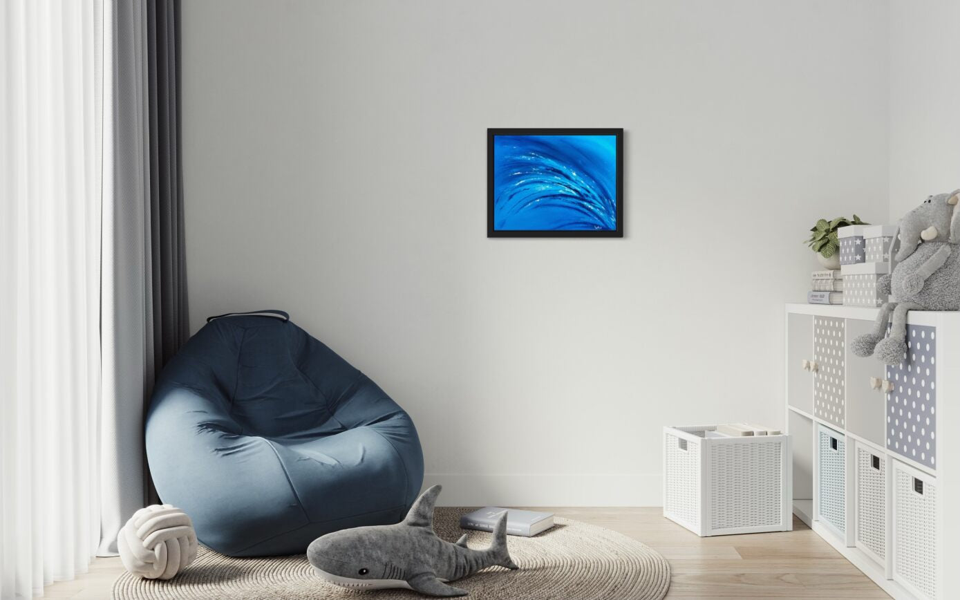 toile vague déferlante dans une salle de jeux