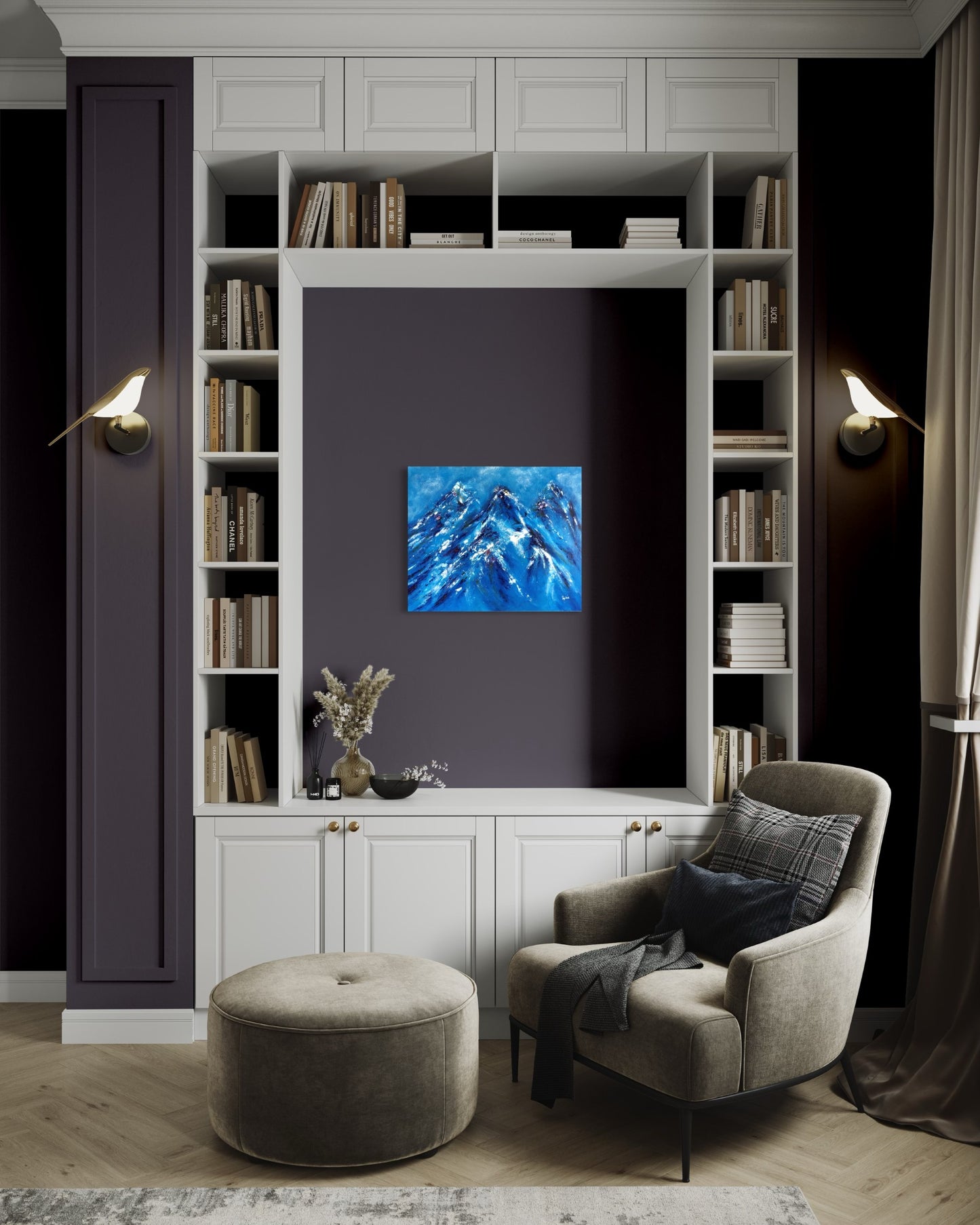 toile vers le sommet dans une bibliothèque