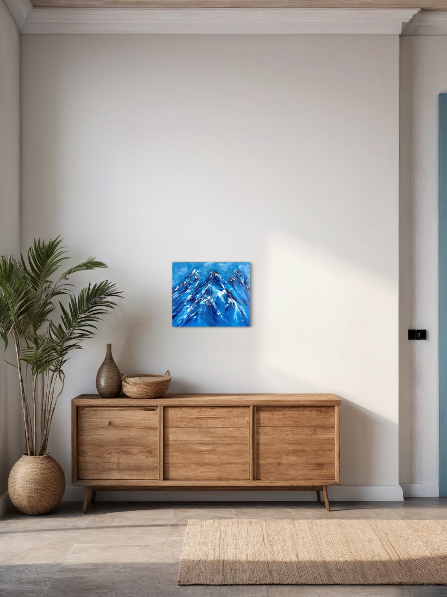 toile vers le sommet au dessus d'une table console