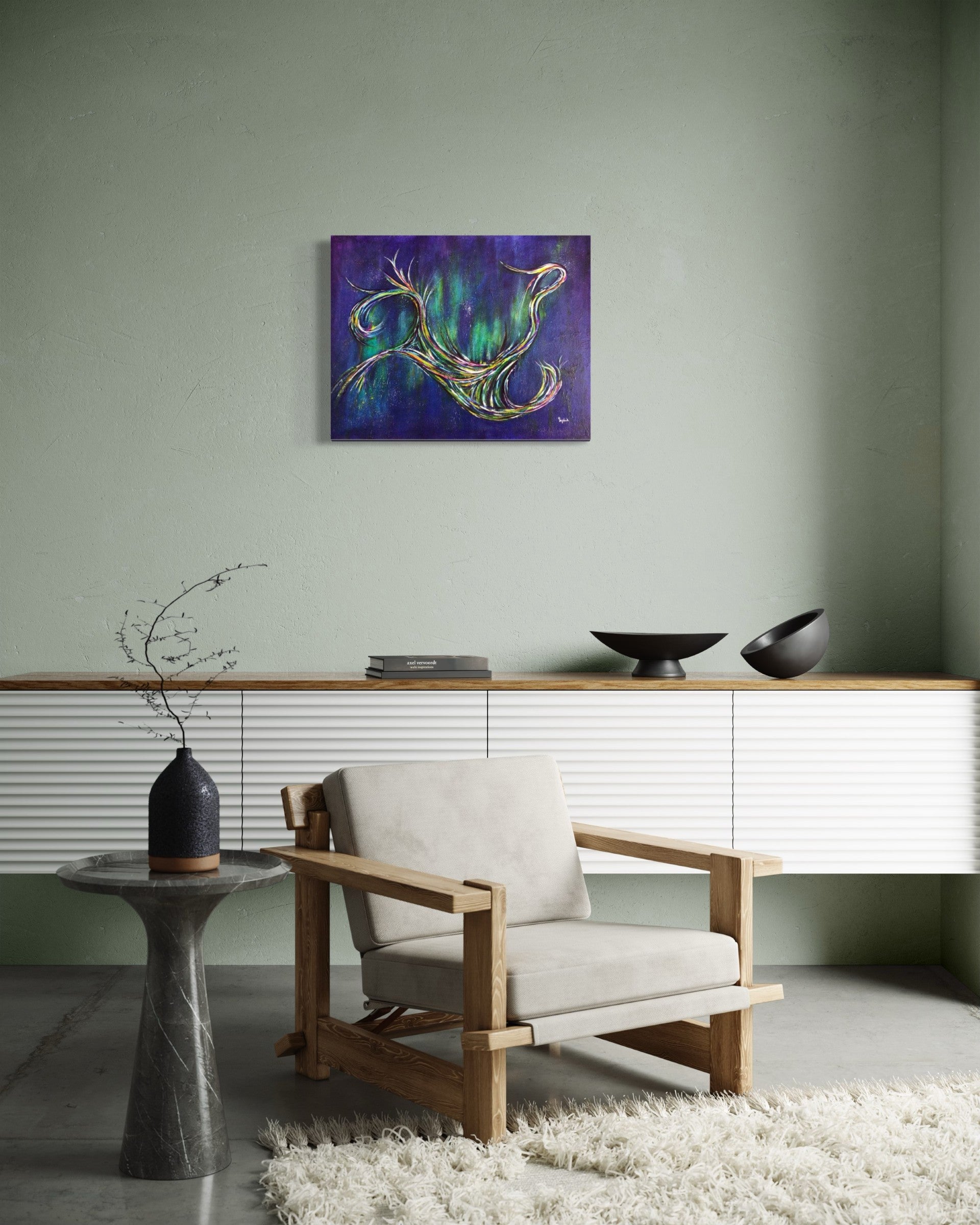 toile voie céleste dans un boudoir