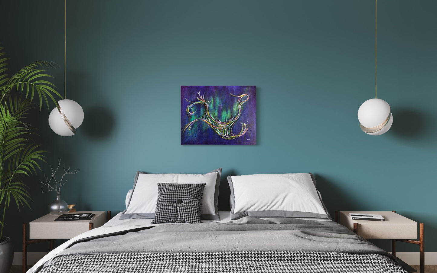 toile voie céleste dans une chambre à coucher