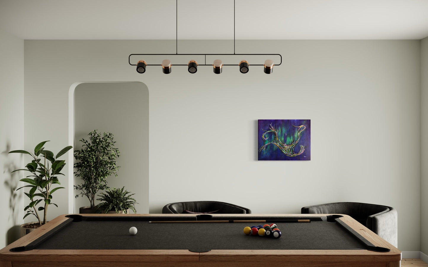 toile voie céleste dans une salle de jeux