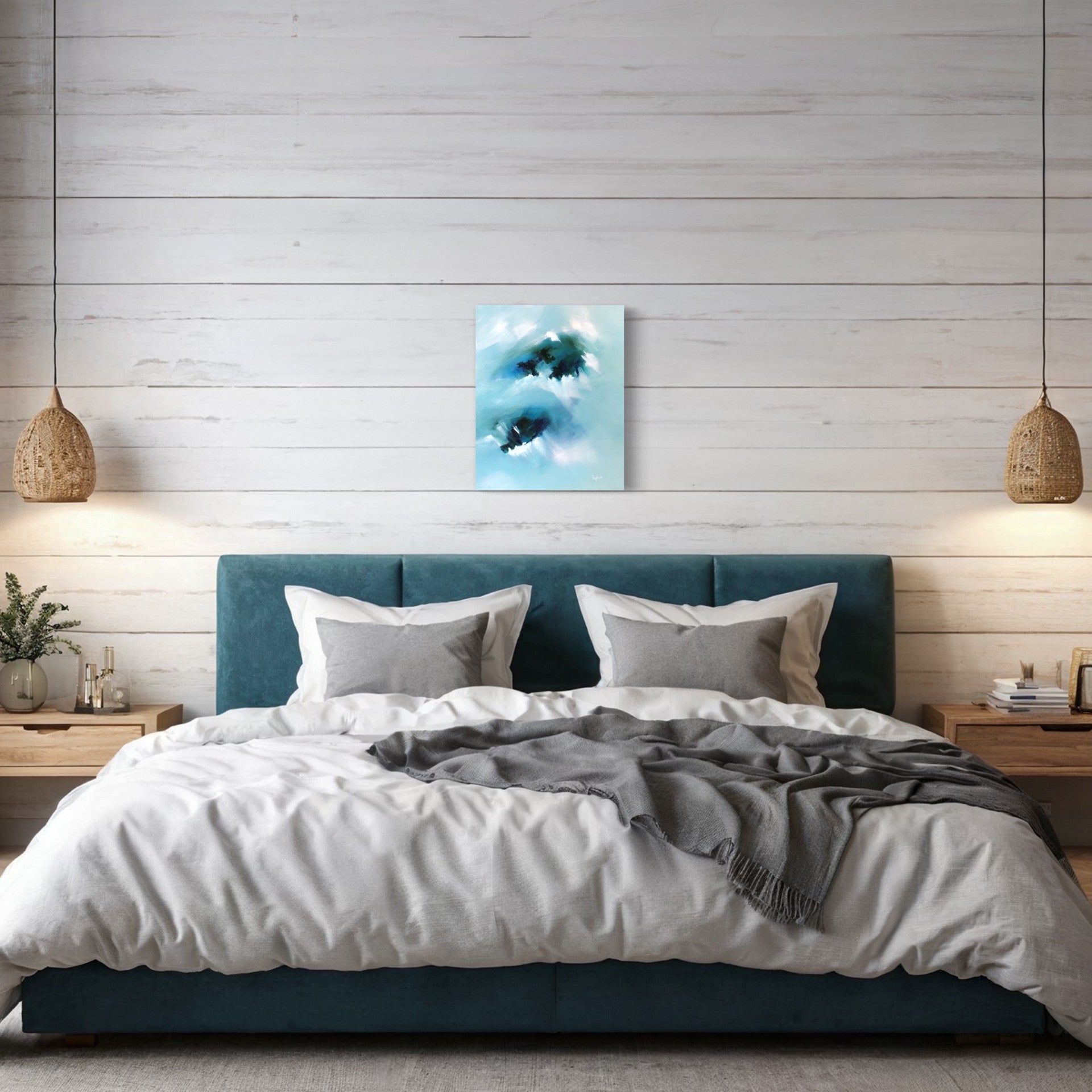 toile zénitude dans une chambre à coucher