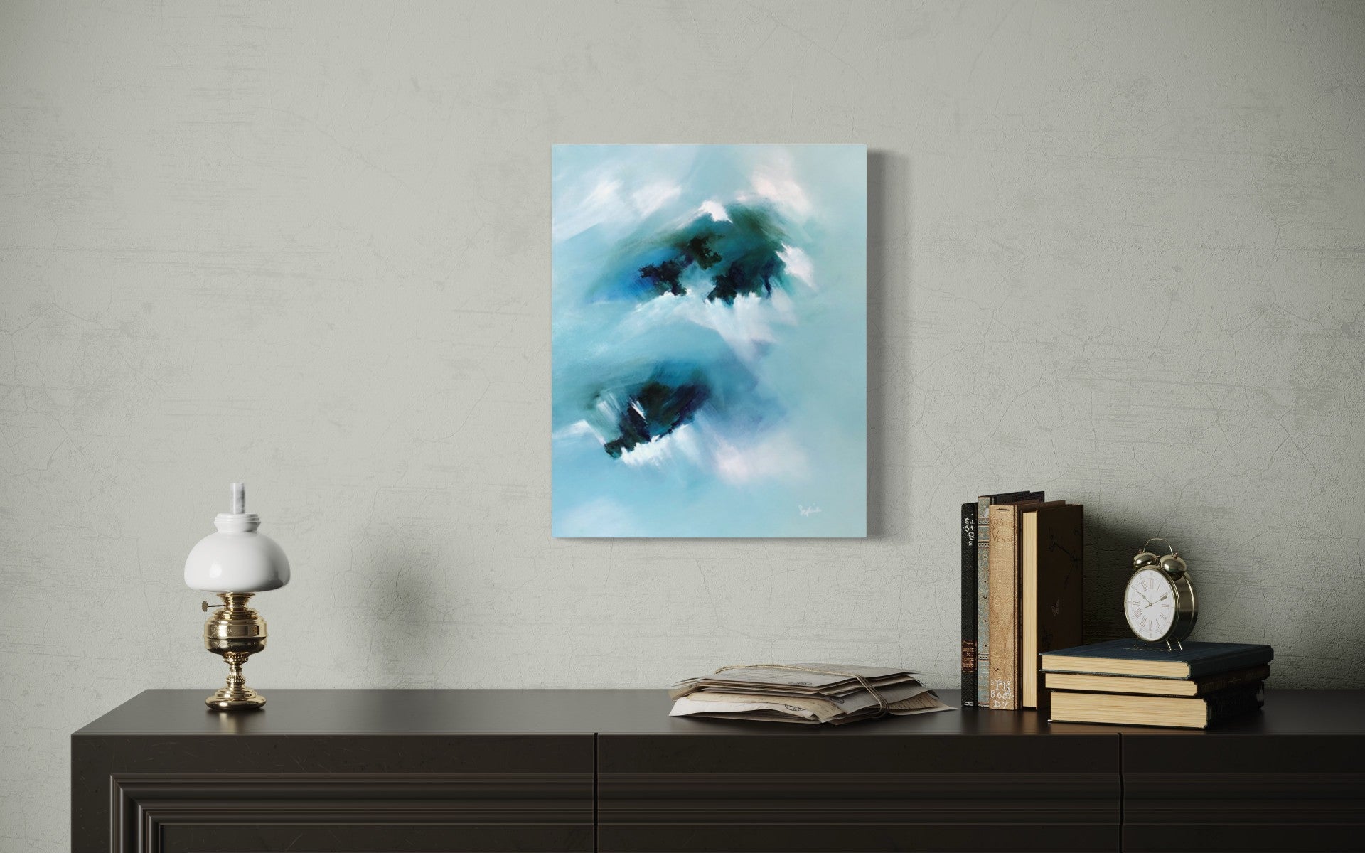 toile zénitude au dessus table console