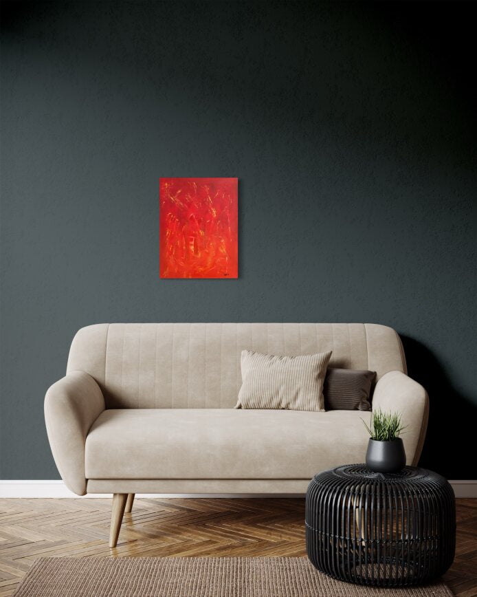 toile brasier infernal dans un salon