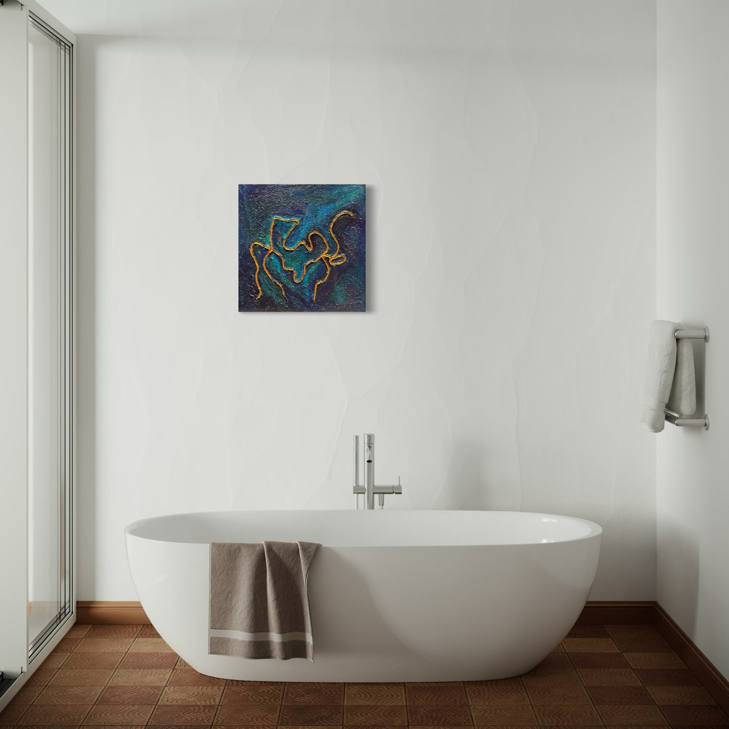 Toile Suis ta voie dans une salle de bain